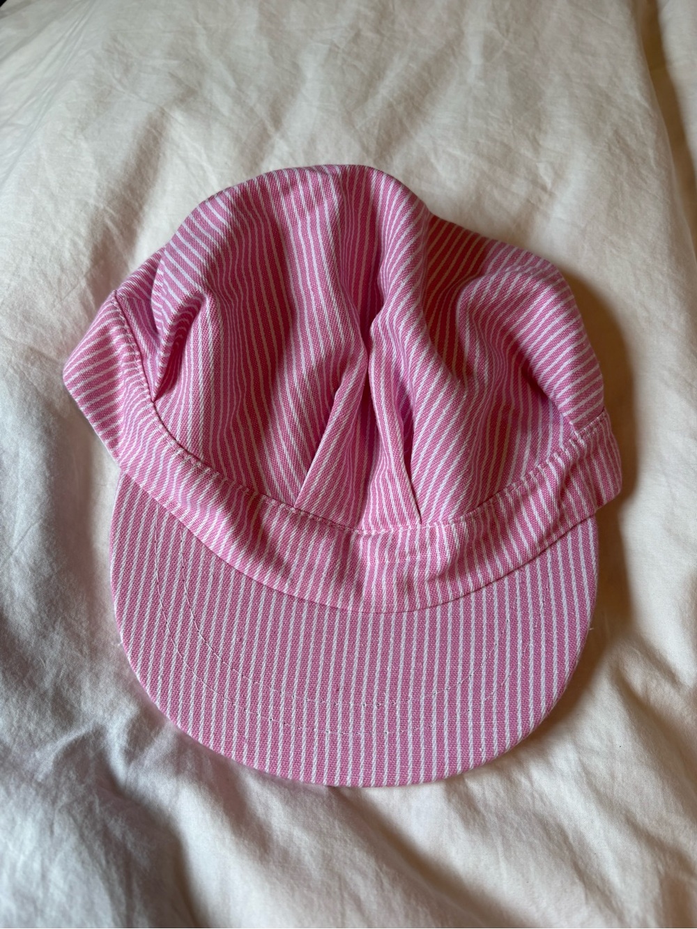 Kids Pink Striped Conductor Cotton Cap - Soft Dress Up Hat